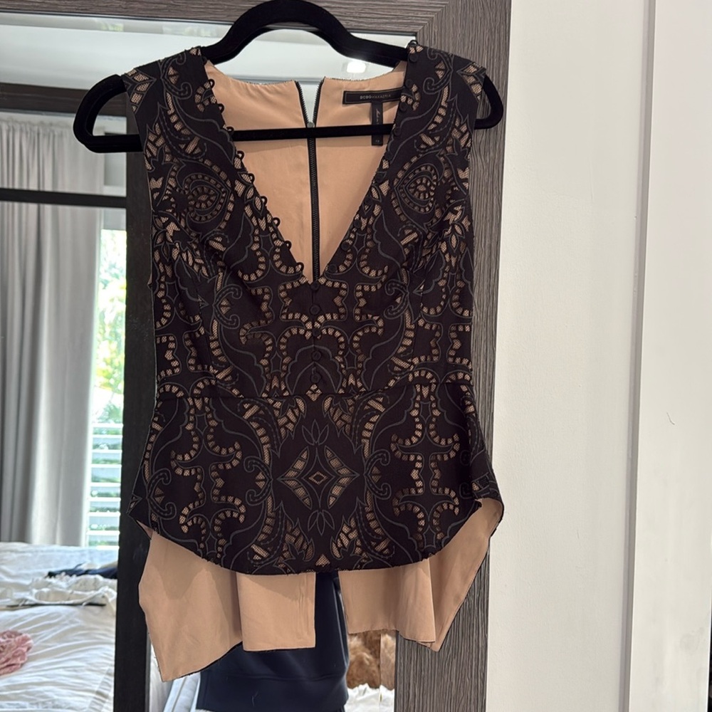 BCBG lace detail blouse